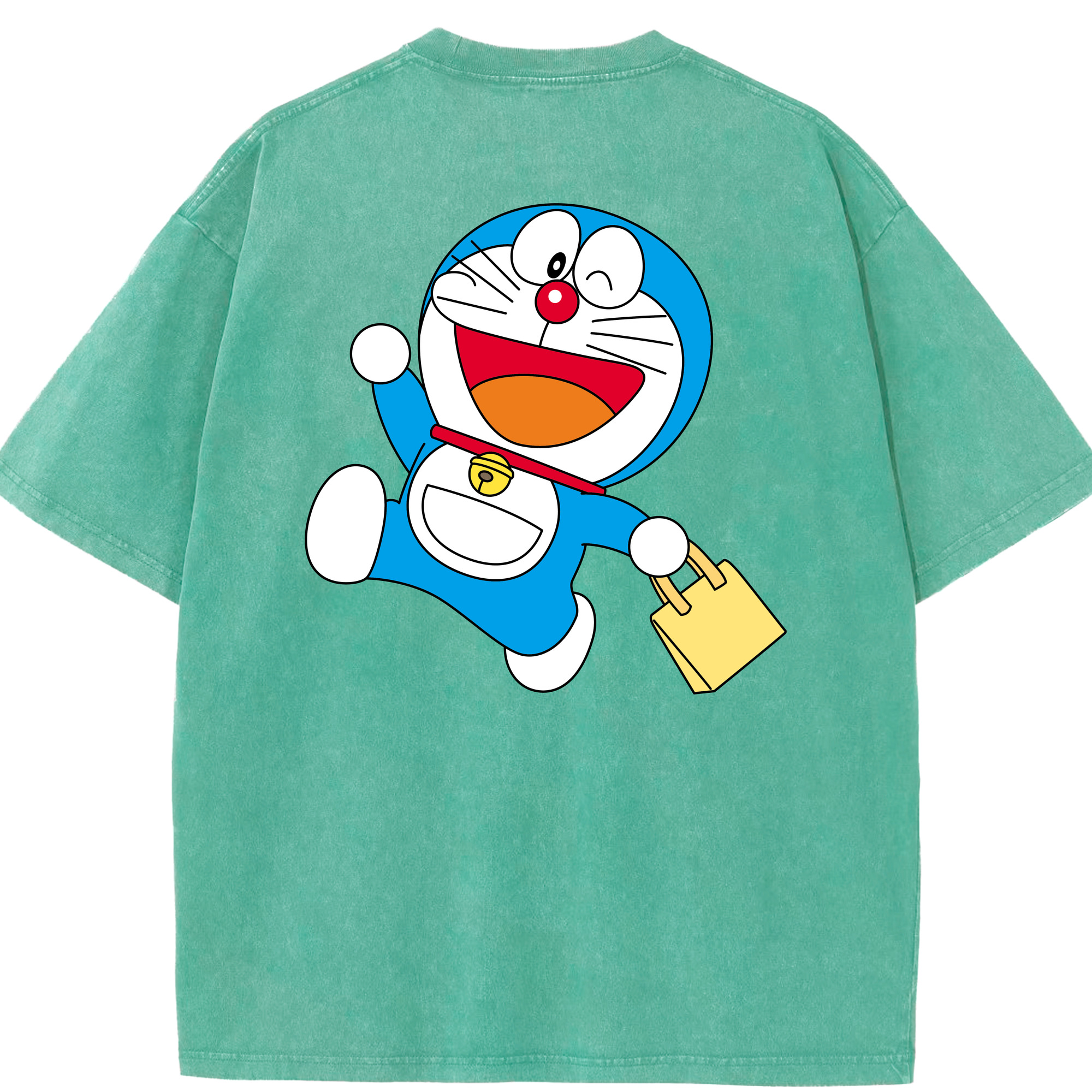 （画像用） ドラえもん Doraemon 綿100% ヴィンテージ風 半袖Tシャツ（背面プリント）